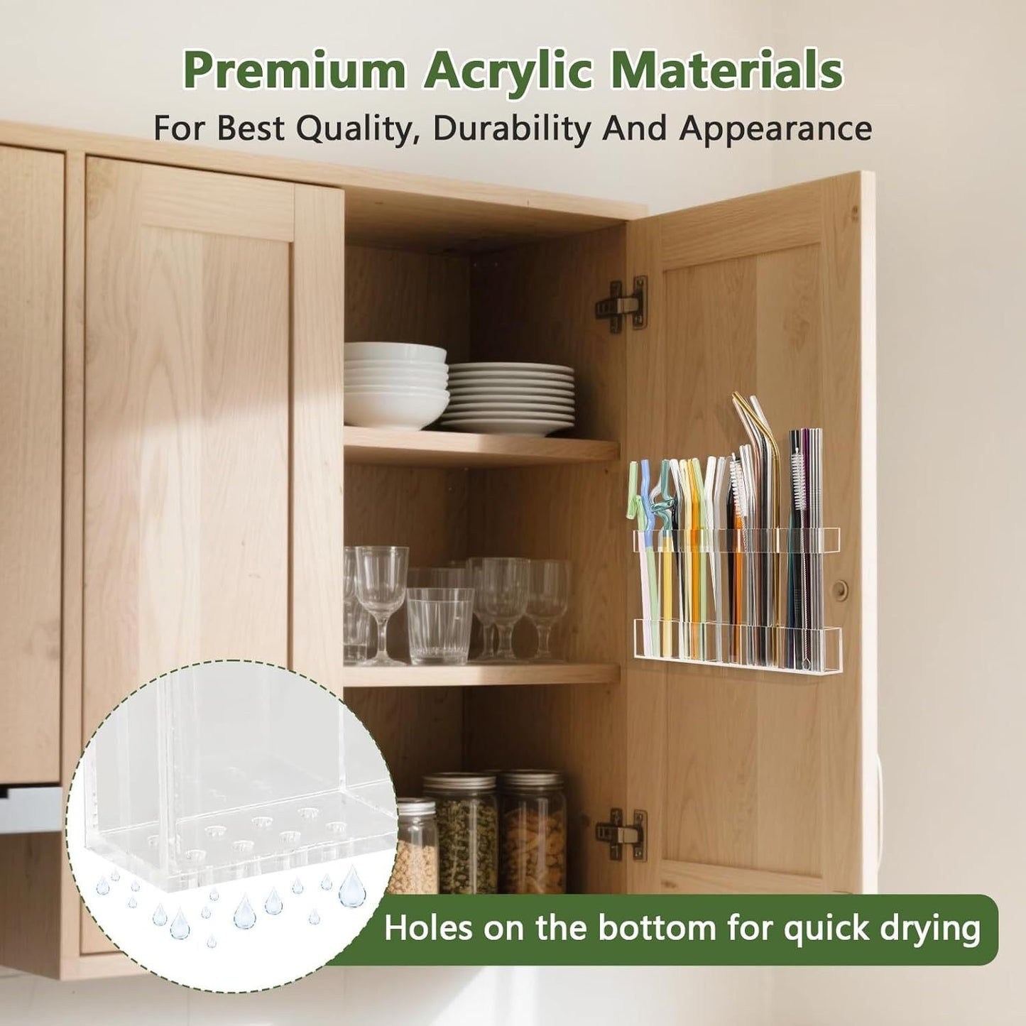 🔥Porta-canudos para porta de armário - 2025 Organizador de utensílios reutilizável para armário de cozinha