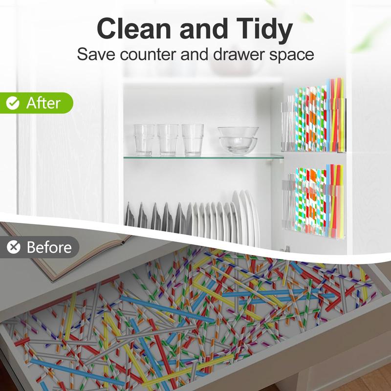🔥Porta-canudos para porta de armário - 2025 Organizador de utensílios reutilizável para armário de cozinha