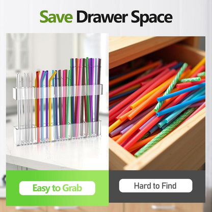 🔥Porta-canudos para porta de armário - 2025 Organizador de utensílios reutilizável para armário de cozinha