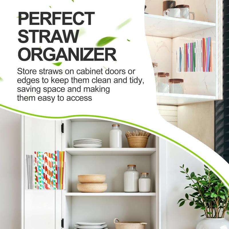 🔥Porta-canudos para porta de armário - 2025 Organizador de utensílios reutilizável para armário de cozinha