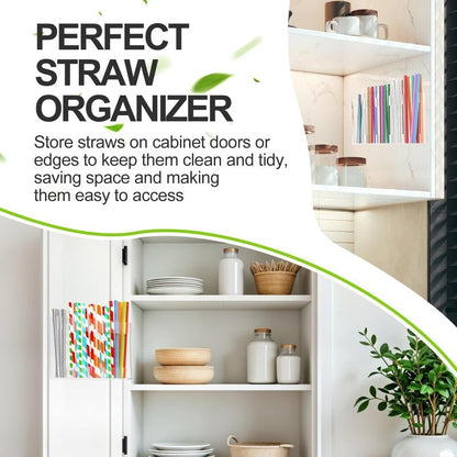 🔥Porta-canudos para porta de armário - 2025 Organizador de utensílios reutilizável para armário de cozinha